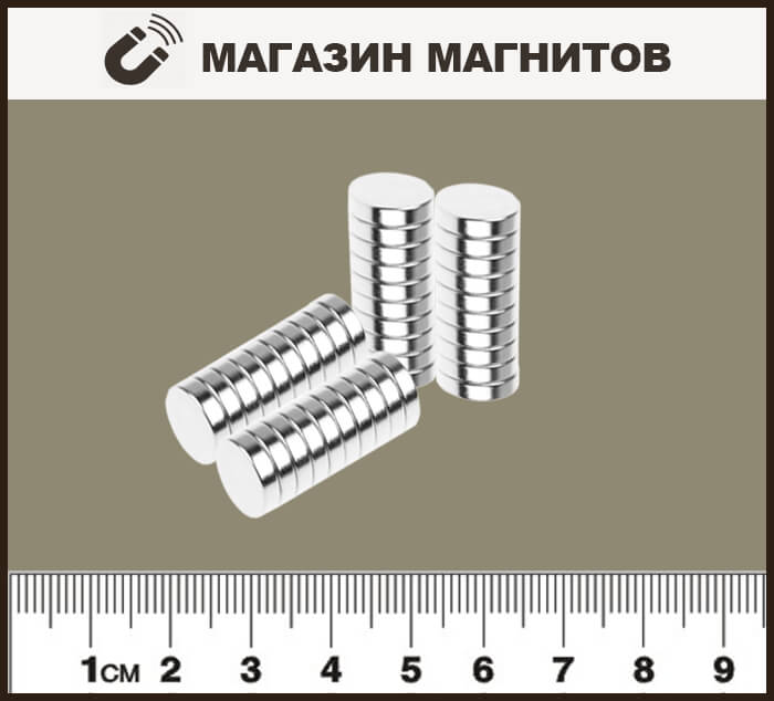 Неодимовый магнитный диск 8х1,5 мм