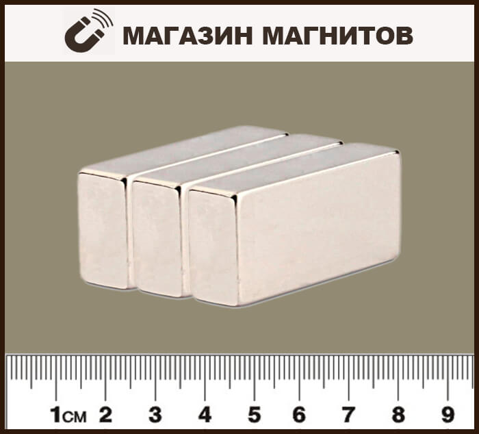Прямоугольный магнит 40х20х10 мм